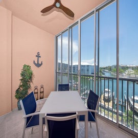 Enclosed Balcony with Canal Views