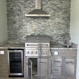 Outdoor Kitchen with Wine Fridge